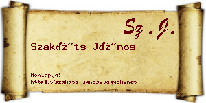 Szakáts János névjegykártya