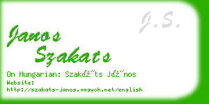 janos szakats business card